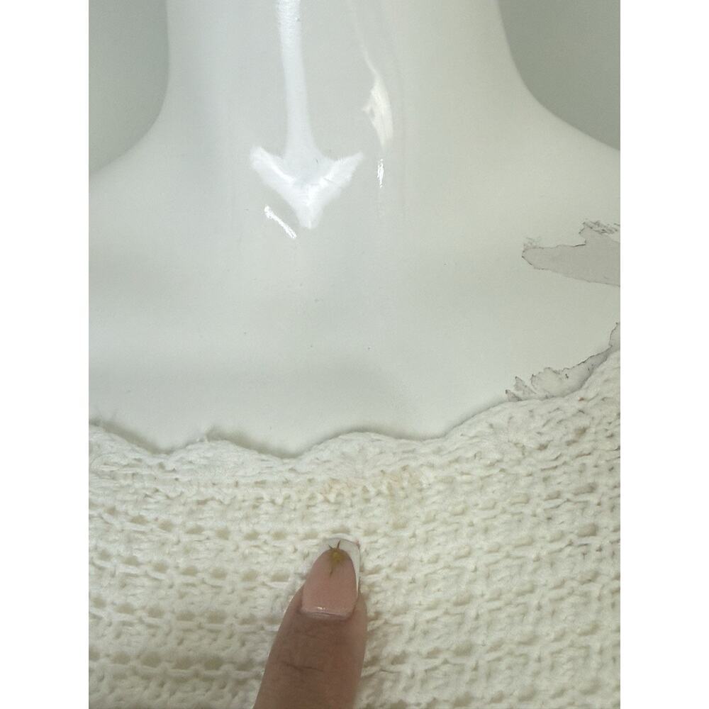 Sincerely Jules Ivory Crochet Granny Square Grandmacore Sweater Size Large - Picture 10 of 14